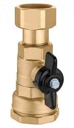 Vlinderkraan recht met volle doorlaat, 42mm x 25mm knel-F, PN16, voor PE-buizen, Caleffi 871