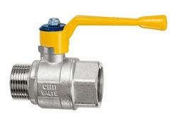Robinet à gaz droit à passage intégral, 1/4" filetage extérieur-filetage intérieur, PN5, Cimberio 201/12G