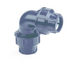 Coude à compression, plastique, 32mm FF, 90°, eau potable, Dyka
