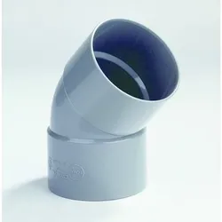 PVC lijmbocht, 45°, 160mm, FF, grijs, BENOR-keur, afvoer/sanitair