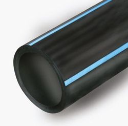 PE buis, Dyka PE80, 63x5.8mm, BENOR-keur, zwart, met blauwe streep, rol 50m