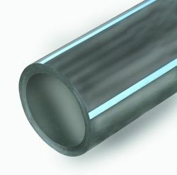 PE buis, Dyka PE80, 75x6.8mm, BENOR-keur, zwart, met blauwe streep, rol 100m