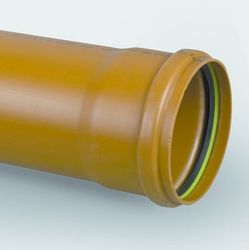 Tube PVC avec manchon, Dyka, 110x3.2mm, BENOR-marque, rouge-marron, lengte 3m
