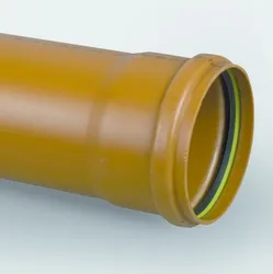 PVC buis met mof, Dyka, 110x3.2mm, BENOR-keur, roodbruin, lengte 3m
