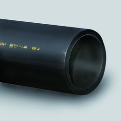 HDPE buis, Dyka PE100, 160x9.5mm, BENOR-keur, zwart, met gele opdruk, lengte 10m