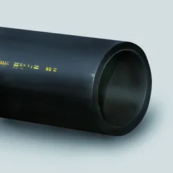 Tube PEHD, Dyka PE100, 40x3.7mm, BENOR-marque, noir, avec impression jaune, rol 50m