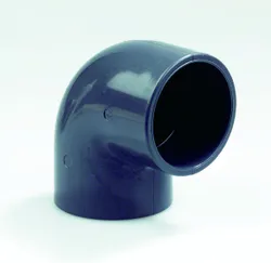 PVC lijmbocht, 90°, 20mm, FF, PN16, grijs, riolering