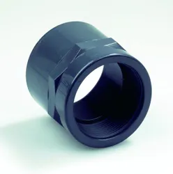 PVC lijmovergangsstuk, 50mm x 6/4" F, PN16, grijs, riolering