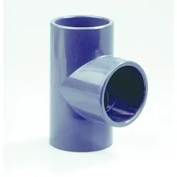 PVC lijm-T-stuk, 90°, 32mm, FFF, PN16, grijs, afvoer/sanitair