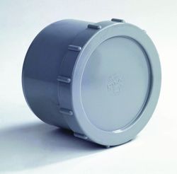 Bouchon PVC à coller, avec couvercle à visser, 32mm, gris, BENOR-marque, évacuation