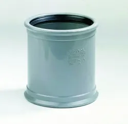 PVC manchetoverschuifmof, 110mm, FF, SN4/SN8 (SDR41/SDR34), riolering, grijs, BENOR-keur, Dyka