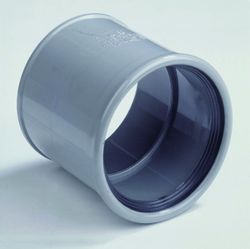 PVC manchon à joint, 110mm, FF, SN4/SN8 (SDR41/SDR34), égouts, gris, BENOR-marque, Dyka