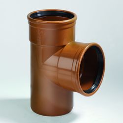 PVC manchet-T-stuk, 90°, 110mm, SN8 (SDR34), roodbruin, BENOR-keur, riolering, Dyka
