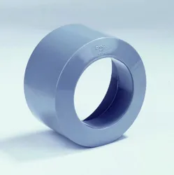 PVC lijmverloopring, 80x50mm, grijs, regenwater (HWA)