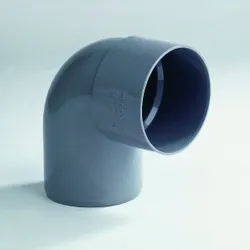 PVC lijmbocht, 90°, 32mm, MF, grijs, BENOR-keur, afvoer/sanitair