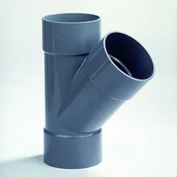 PVC lijm-T-stuk, 45°, 32mm, FFF, grijs, BENOR-keur, afvoer/sanitair