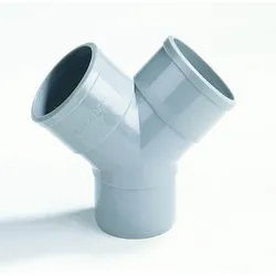 PVC lijm-Y-stuk, 45°, 50mm, grijs, BENOR-keur, afvoer/sanitair