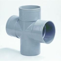 Té double PVC à coller, 90°, 110mm, FFFM, gris, BENOR-marque, évacuation