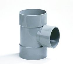PVC lijm-T-stuk, 90°, 75mm, FFF, grijs, BENOR-keur, afvoer/sanitair