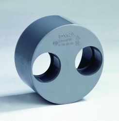 PVC lijmverloopring, excentrisch, 110x40mm, grijs, BENOR-keur, afvoer/sanitair