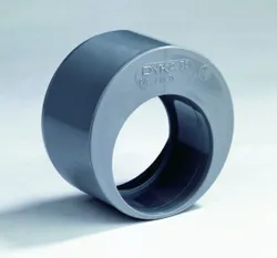 PVC lijmverloopring, excentrisch, 50x32mm, grijs, BENOR-keur, afvoer/sanitair