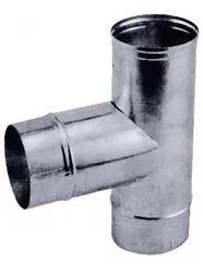 Enkelwandig rookgas T-stuk, Ubbink, 130mm, aluminium