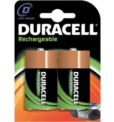 batterij ni-mh D 2200mah 2x duracell