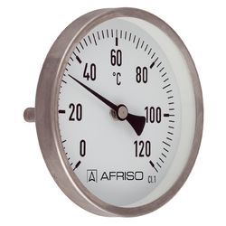 Bimetaalthermometer, Euro Index, -20 - 60°C, 1/2", inox, Ø100mm