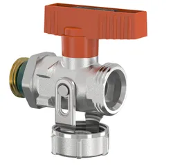 Robinet à boisseau sphérique droit à passage intégral, 1/2" x 3/4" filetage extérieur-filetage extérieur, PN16, pour solar, Simplex KFE
