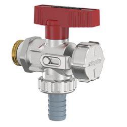 Kogelkraan recht met volle doorlaat, 1/2" x 3/4" FM, PN16, met slangaansluiting, Simplex KFE