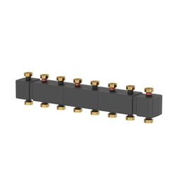 Verdeler voor CV 6/4" + 7 x 6/4", Meibes MeiFlow Top S MF, staal, standaard, zwart