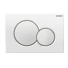 Duwplaat, Geberit Sigma01, tweeknops, kunststof, wit, mat