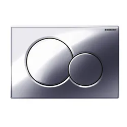 Duwplaat, Geberit Sigma01, tweeknops, kunststof, chroom, glanzend