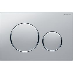 Plaque de commande WC, Geberit Sigma20, double chasse, plastique, chromé, mat