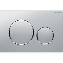 Duwplaat, Geberit Sigma20, tweeknops, kunststof, chroom, mat