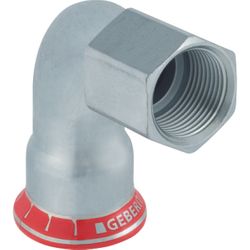 Coude de transition à sertir 90°, acier, 28mm x 3/4" F, chauffage, Geberit Mapress C-Staal