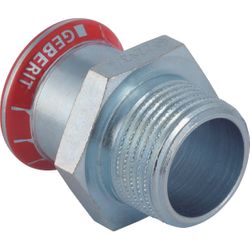 Persovergangsstuk, staal, 18mm x 3/4" M, Geberit Mapress C-Staal
