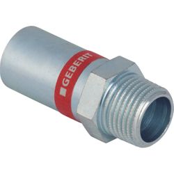Persovergangsstuk, staal, 18mm x 3/4" M, Geberit Mapress C-Staal