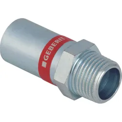 Persovergangsstuk, staal, 22mm x 3/4" M, Geberit Mapress C-Staal