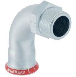 Courbe de transition à sertir 90°, acier, 54mm x 2" M, chauffage, Geberit Mapress C-Staal