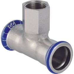 Té de transition à sertir, inox, 15 x 1/2" x 15 F, eau potable, Geberit Mapress RVS