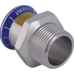 Persovergangsstuk, inox, 54mm x 2" M, Geberit Mapress RVS