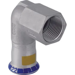 Persovergangsbocht 90°, inox, 22mm x 3/4" F, gas, Geberit Mapress RVS
