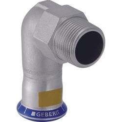 Courbe de transition à sertir 90°, inox, 35mm x 5/4" M, gaz, Geberit Mapress RVS