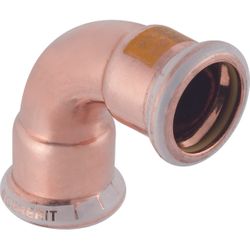 Persbocht 90°, koper, 54mm FF, gas, Geberit Mapress Koper