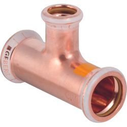 Persverloop-T, koper, 28x18x28mm FFF, gas, Geberit Mapress Koper