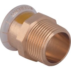 Pièce de transition à sertir, cuivre, 22mm x 1" M, Geberit Mapress Koper