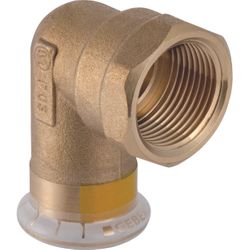 Coude de transition à sertir 90°, cuivre, 15mm x 1/2" F, gaz, Geberit Mapress Koper