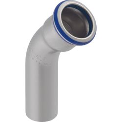 Persinsteekbocht 45°, inox, 88.9mm MF, solar, Geberit Mapress FKM RVS