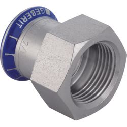 Persovergangsstuk, inox, 35mm x 1" F, Geberit Mapress FKM RVS